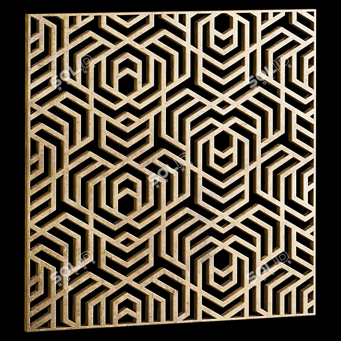 Square Decorative Panel Set 27 3D model image 2