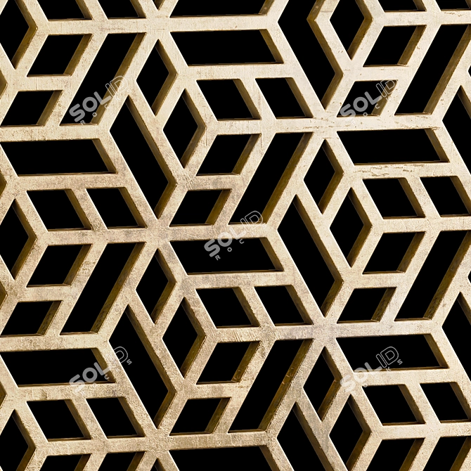 Square Decorative Panel Set 27 3D model image 5