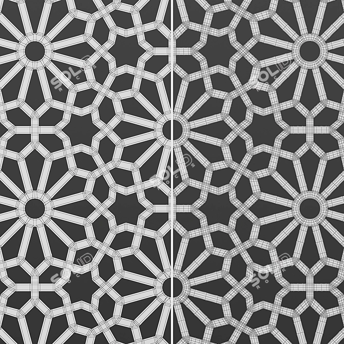 Square Decorative Panel Set 27 3D model image 6