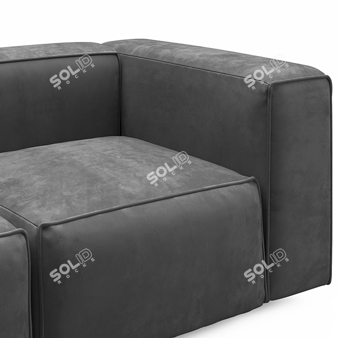Retro Gray Sofa "Karo 3D model image 2