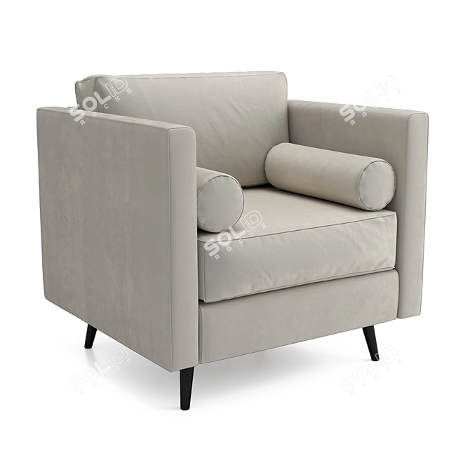 Convertible Armchair Steven 3D model image 1