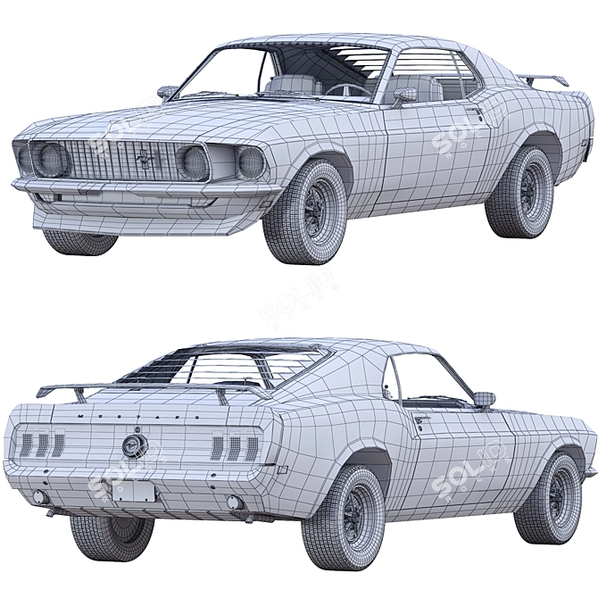 Ford Mustang 1969 Powerhouses Set 3D model image 11