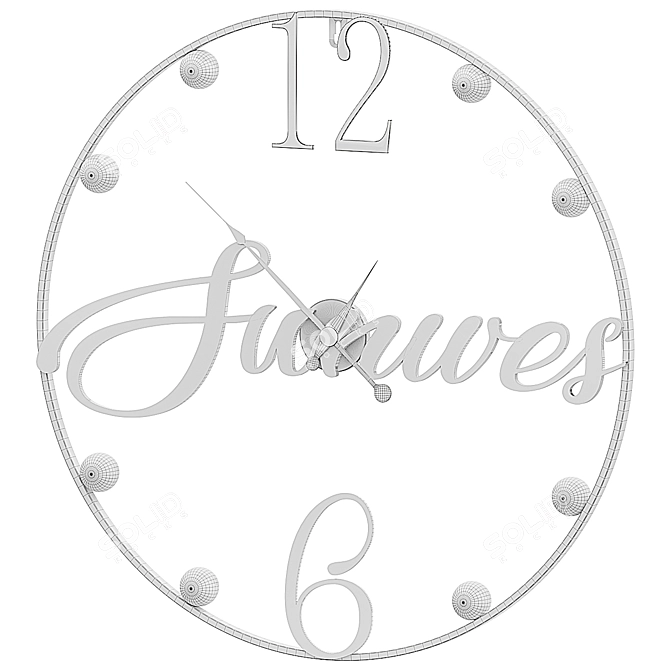 Title: Modern Wall Clock 50cm 3D model image 2