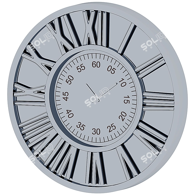 Modern Wall Clock 6070 3D model image 1