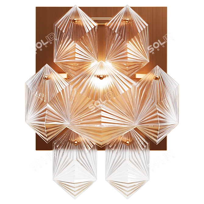 Vintage Gold Wall Lamp Fixture 3D model image 2