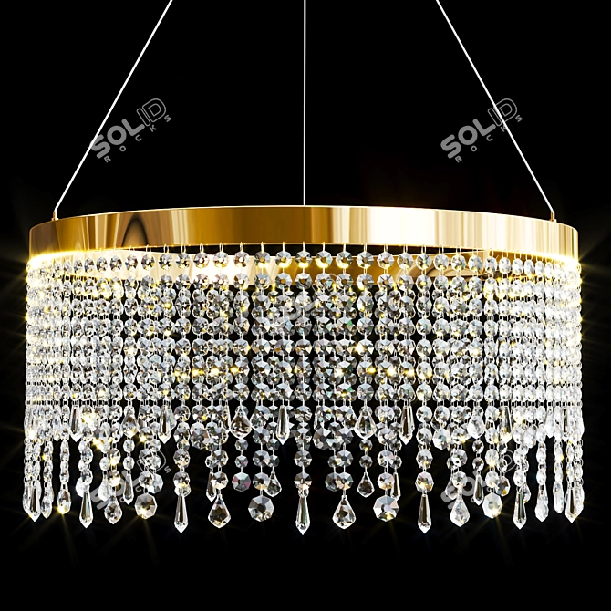 Elegant Crystal Metal Chandelier Collection 3D model image 3