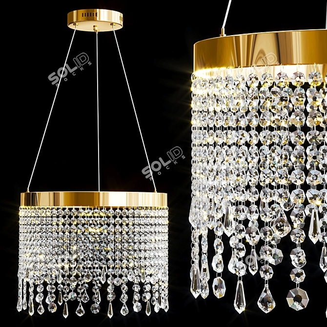 Elegant Crystal Metal Chandelier Collection 3D model image 4