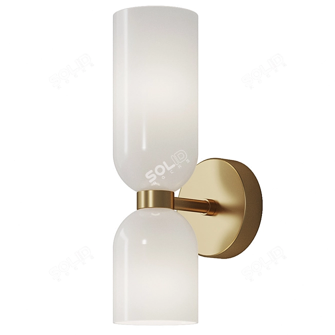 Elegant Gold White Wall Sconce 3D model image 1