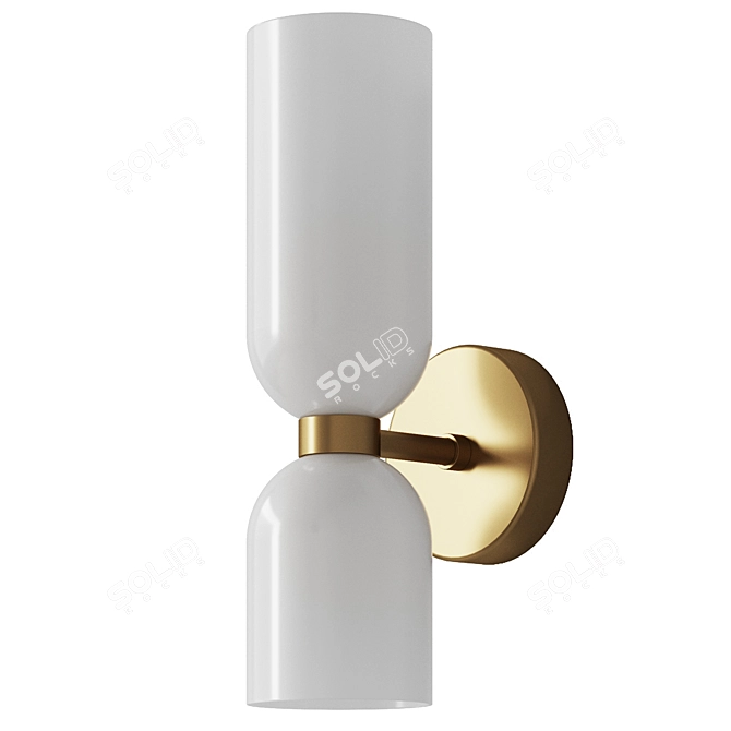 Elegant Gold White Wall Sconce 3D model image 2