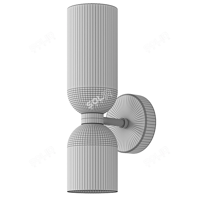 Elegant Gold White Wall Sconce 3D model image 3