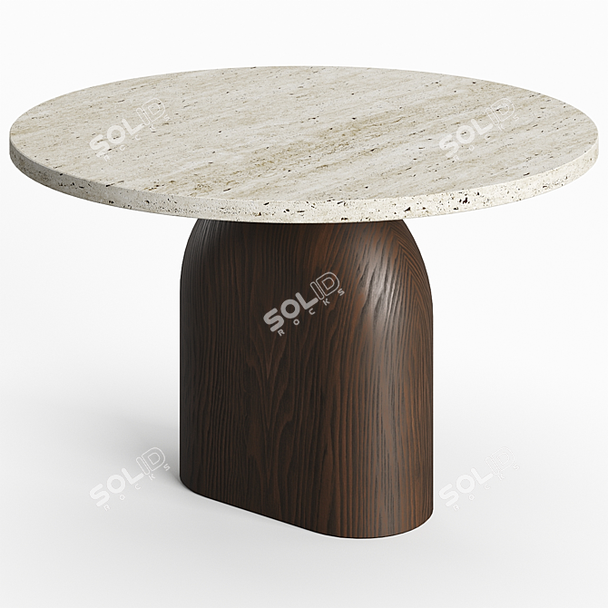 Geometric Wood & Stone Table 3D model image 3