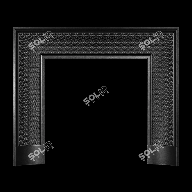 Cast Iron Fireplace Insert Kit 3D model image 1