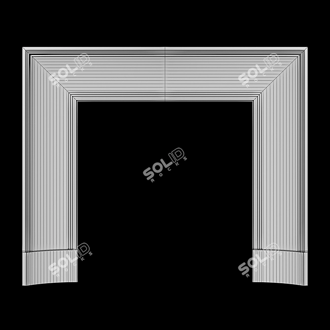 Cast Iron Fireplace Insert Kit 3D model image 4