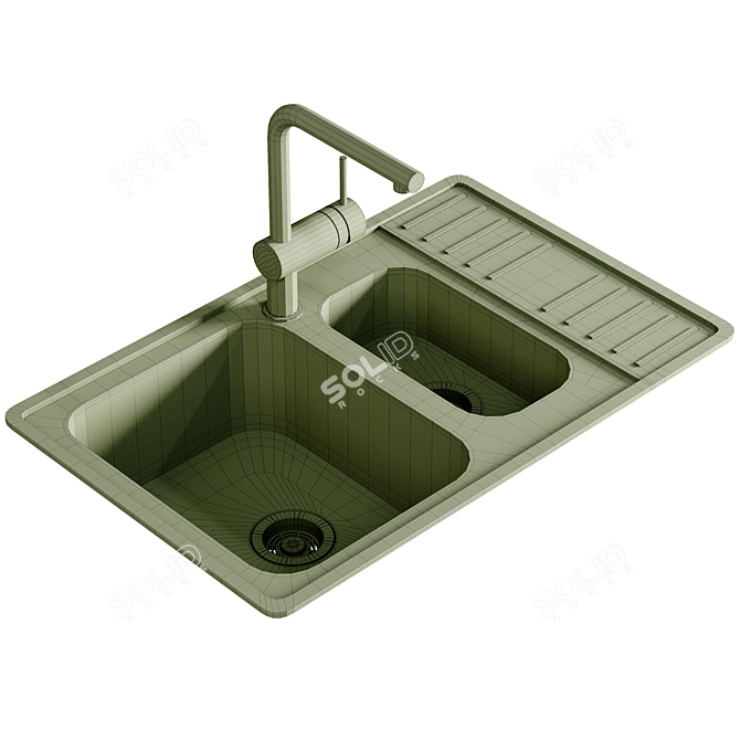 Omoikiri Sagami Stainless Steel Sink 3D model image 2