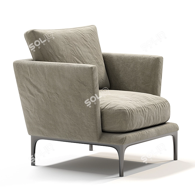 Modern Leather Armchair Atoll 3D model image 4