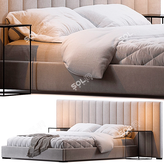 Modena Bedframe, Sleek Design 3D model image 1