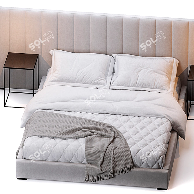 Modena Bedframe, Sleek Design 3D model image 2