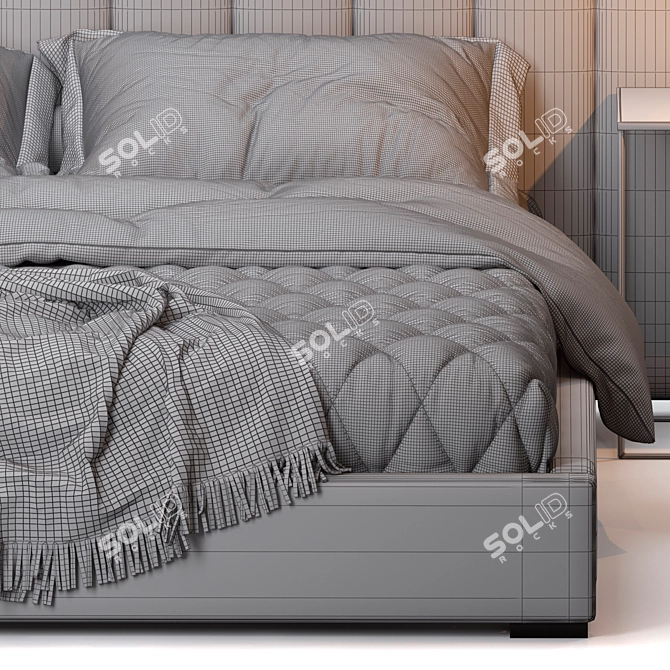 Modena Bedframe, Sleek Design 3D model image 4