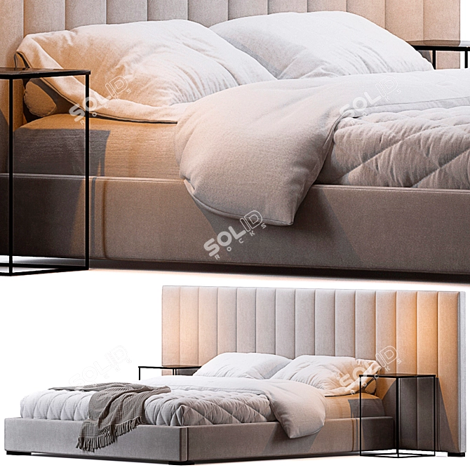 Modena Bedframe, Sleek Design 3D model image 5