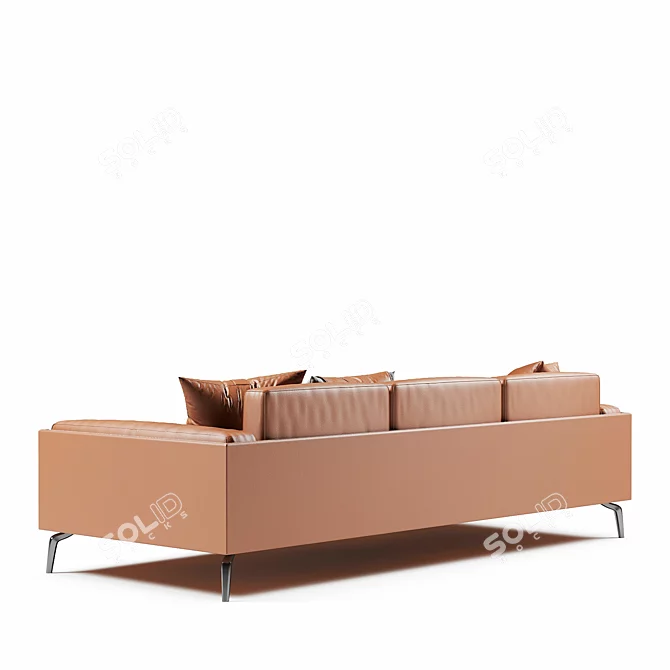 Francesca 3 Seater Leather Sofa 3D model image 6