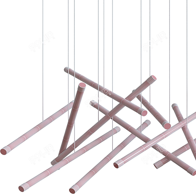 Modern LED Chandelier 14-Light Fixture 3D model image 3