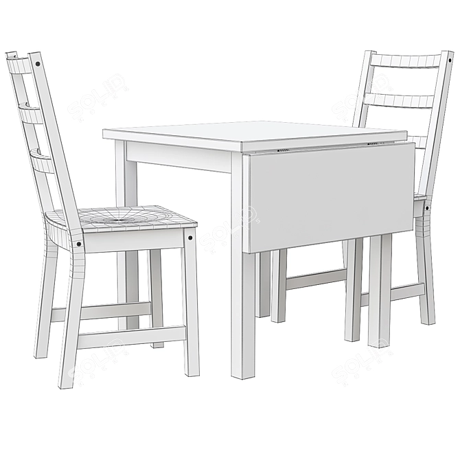Nordviken Dining Set Black Modern 3D model image 5