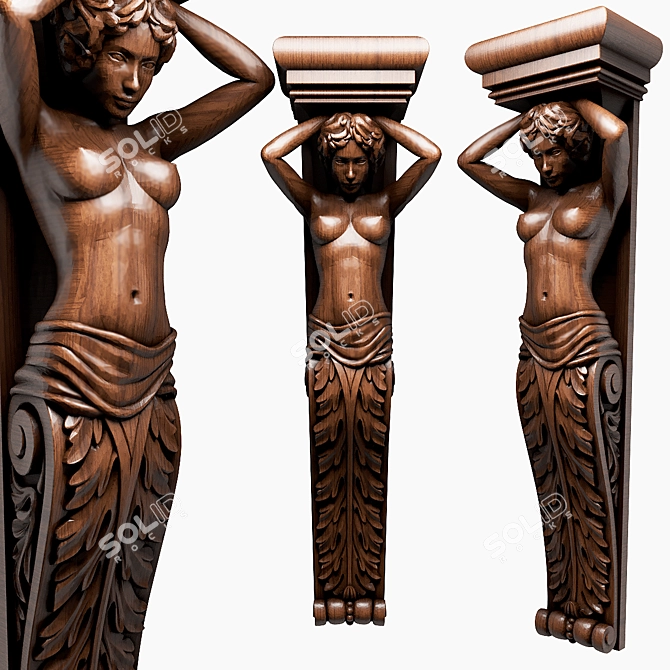 Atlant Women Wood Cutting Model 3D model image 1