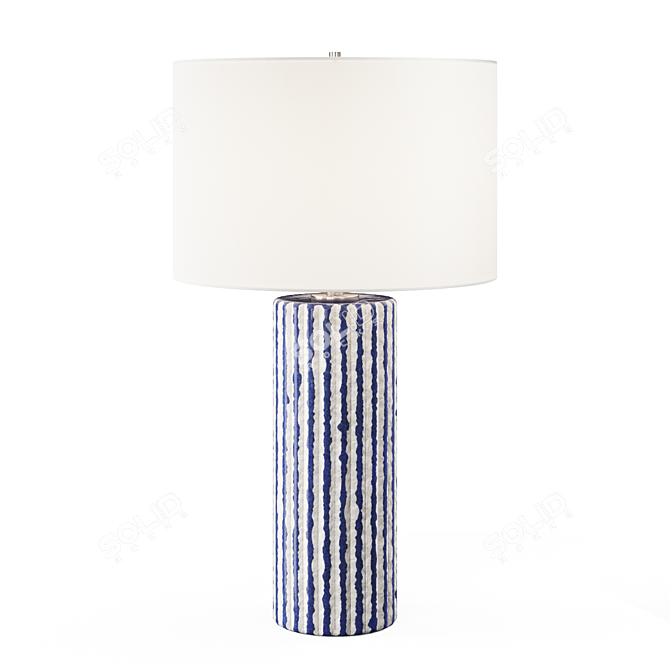 Cobalt Glaze Ceramic Table Lamp 3D model image 1