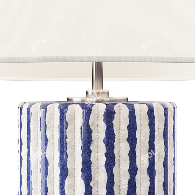 Cobalt Glaze Ceramic Table Lamp 3D model image 3