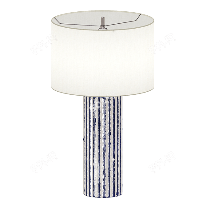 Cobalt Glaze Ceramic Table Lamp 3D model image 5