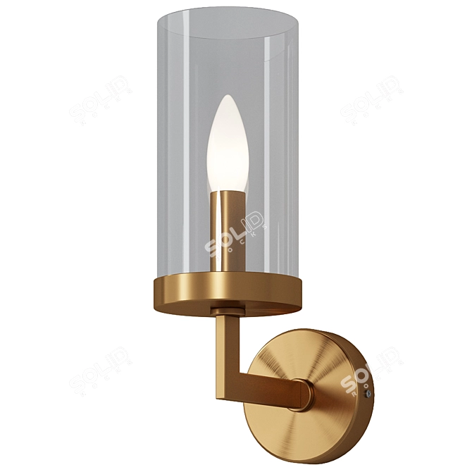 Modern Glass Wall Sconce Light 3D model image 1