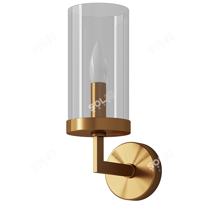 Modern Glass Wall Sconce Light 3D model image 2