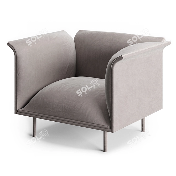 Modern Comfort Arc Lounge Chair 3D model image 1