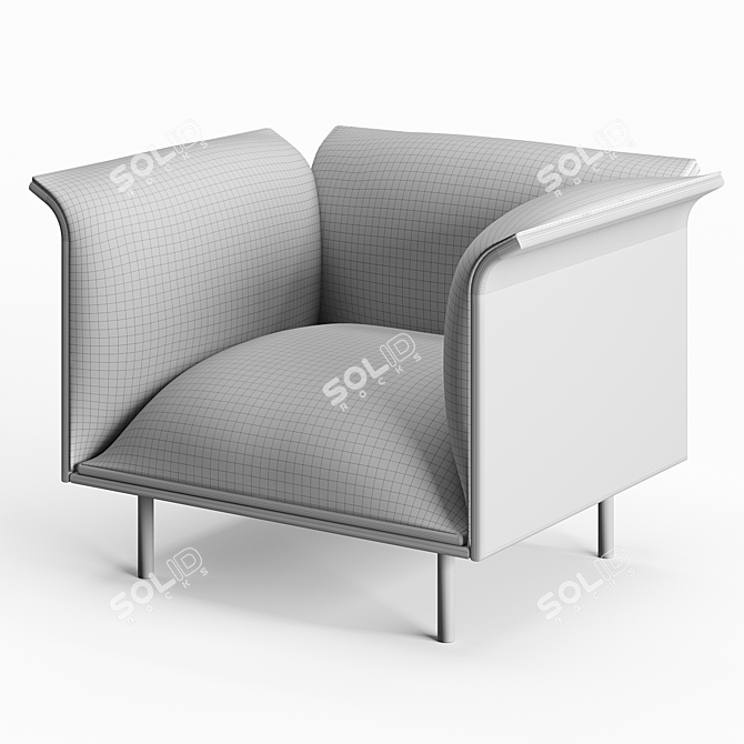 Modern Comfort Arc Lounge Chair 3D model image 2