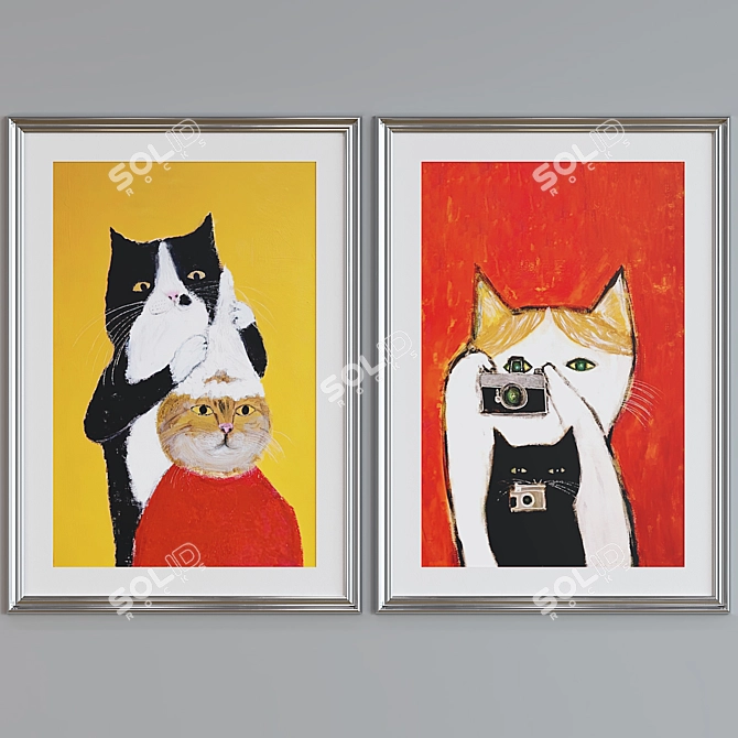 Cats & Cameras Frame Set 3D model image 5