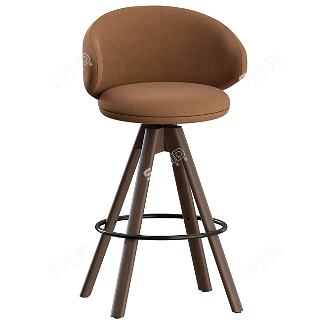 Sleek Belle ST-4WL Stools Set 3D model image 5