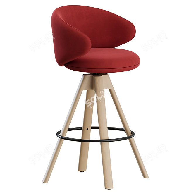 Sleek Belle ST-4WL Stools Set 3D model image 6