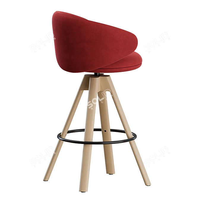 Sleek Belle ST-4WL Stools Set 3D model image 7