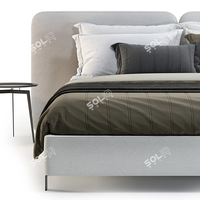 Luxury Minotti Tatlin-Cover Bed 3D model image 4