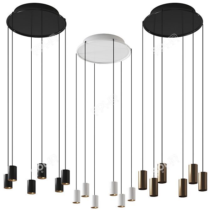 Modern Pendant Lamp Kompas Lights 3D model image 1