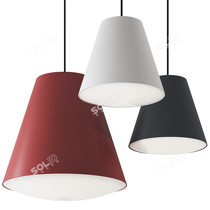 Minimalist Pendant Lamp Sinker Blue 3D model image 1