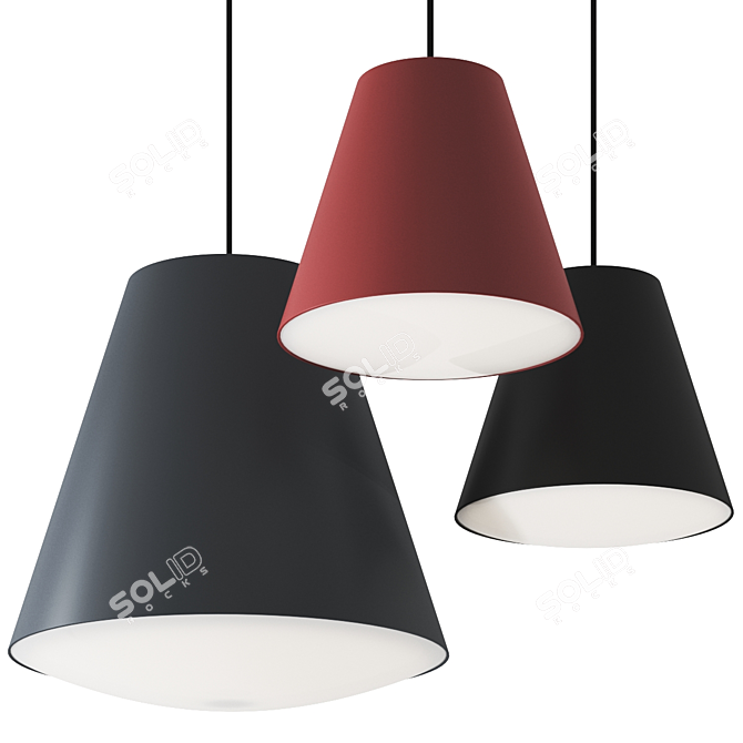 Minimalist Pendant Lamp Sinker Blue 3D model image 2