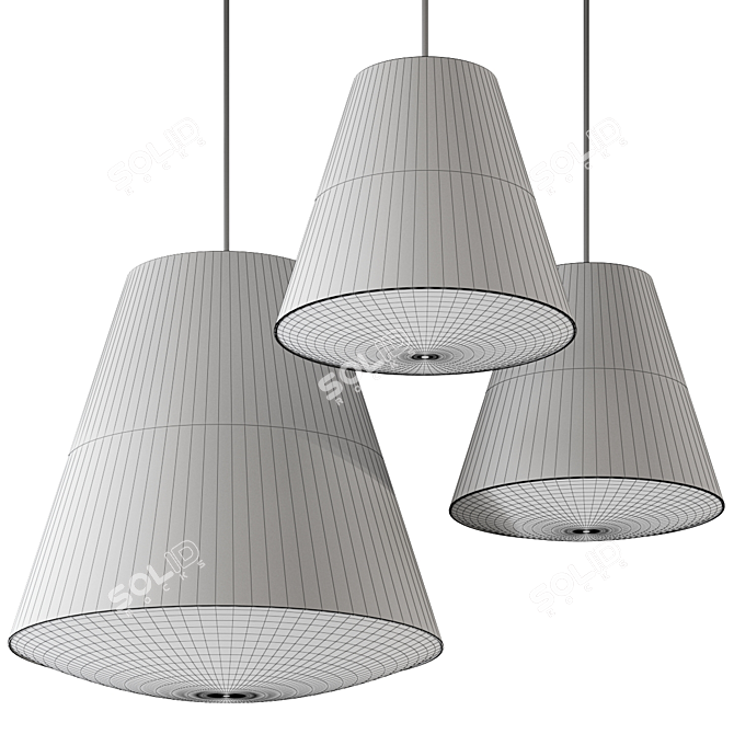 Minimalist Pendant Lamp Sinker Blue 3D model image 3