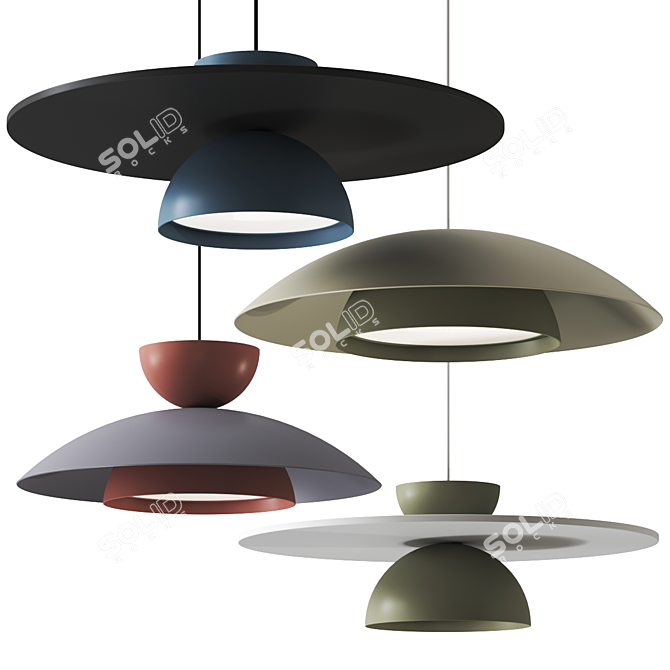 Nexia Pendant Lamp Bundle 4 Colors 3D model image 1