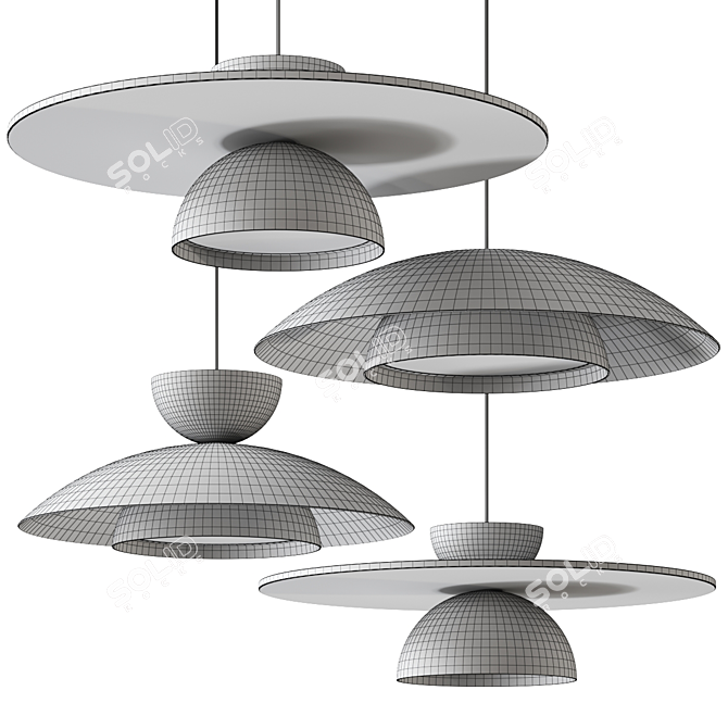 Nexia Pendant Lamp Bundle 4 Colors 3D model image 2