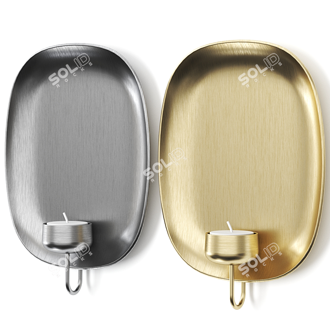 Classic Brass Votive Candlestick Holder 3D model image 1