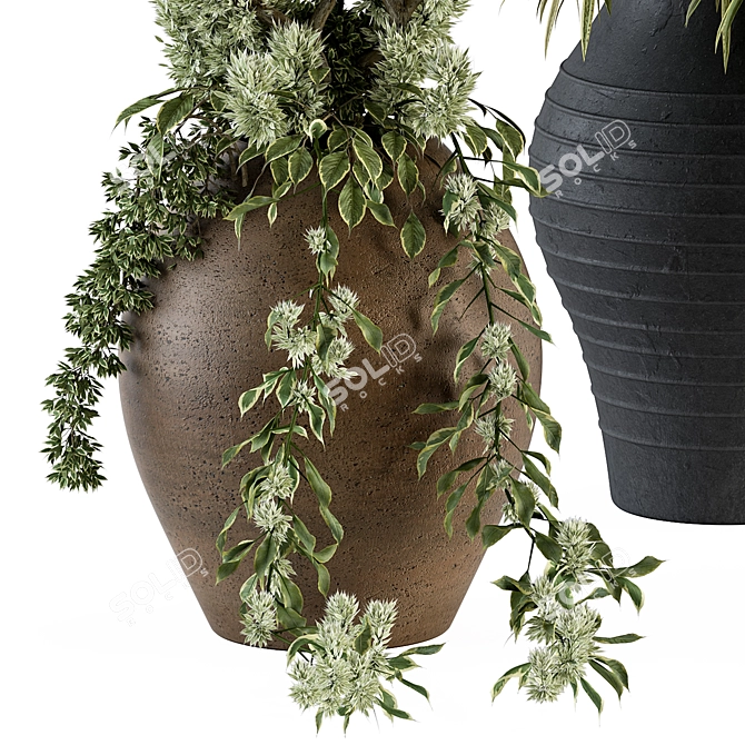 Green Branch Bouquet in Vase 3D model image 3