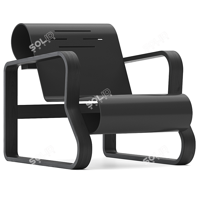 Minimalist Paimio 41 Armchair 3Colors 3D model image 2