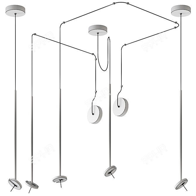 Sleek Grok LEDs Pendant Light 3D model image 2