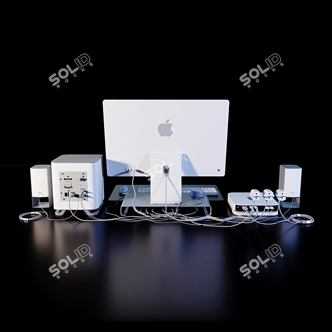 Apple iMac Custom White Bundle 3D model image 2